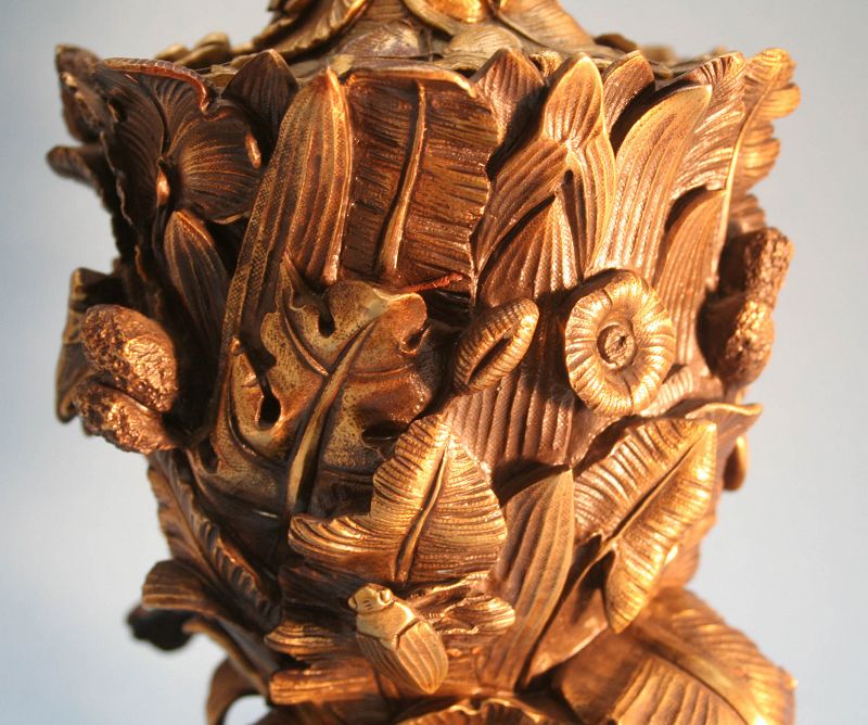 Exceptional Naturalistic Bronze Urn