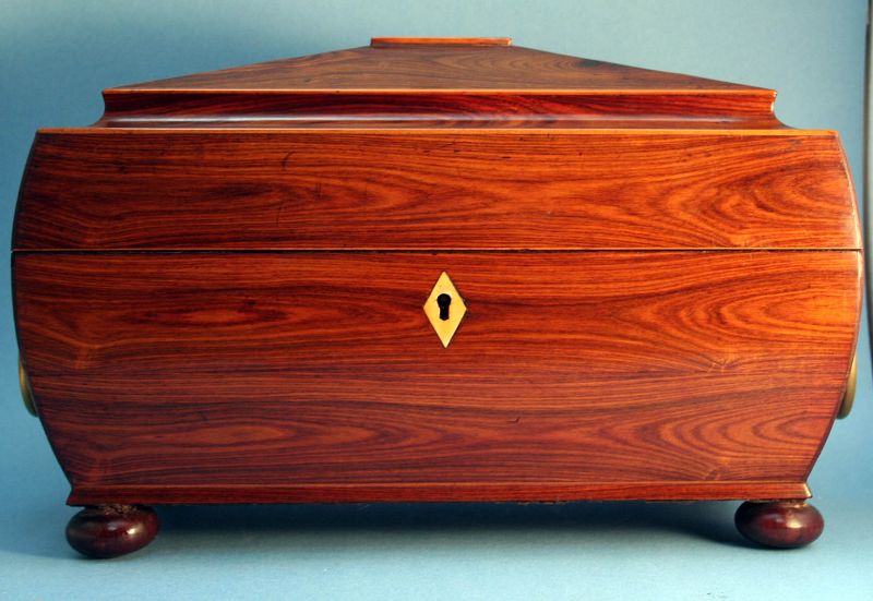 Regency Tea Chest with Crystal Fittings