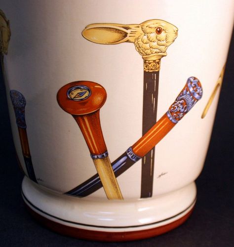 Vase with Cane and Walking Stick Decoration