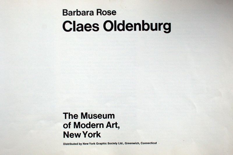 Claes Oldenberg by Barbara Rose