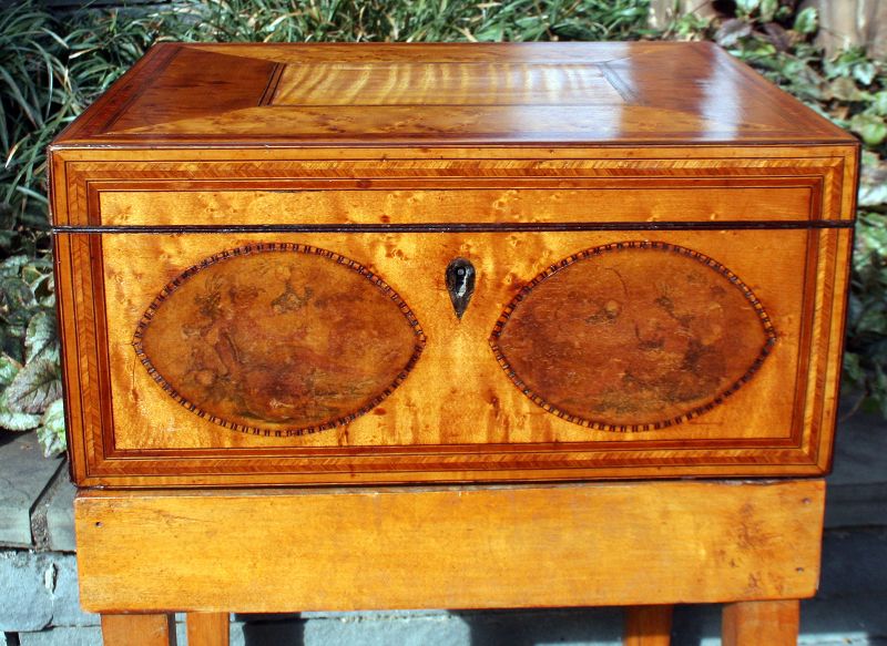 Exceptional George III Satinwood Sewing Box
