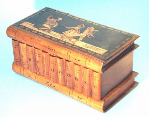 Antique Italian Book Form Trick Box