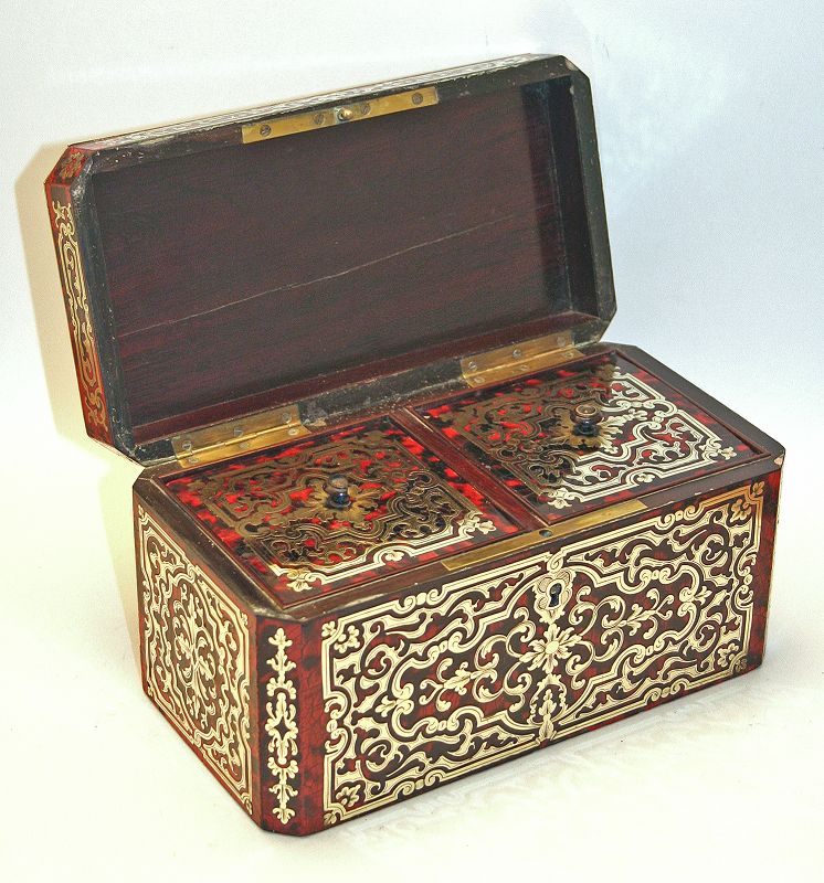 Antique French Boulle-work Tea Caddy