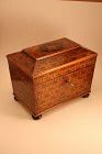 Scottish Penwork Tea Chest attributed to Charles Stiven of Selkirk