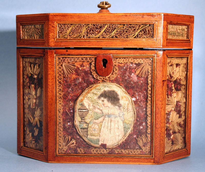 Rare Quillwork Tea Caddy