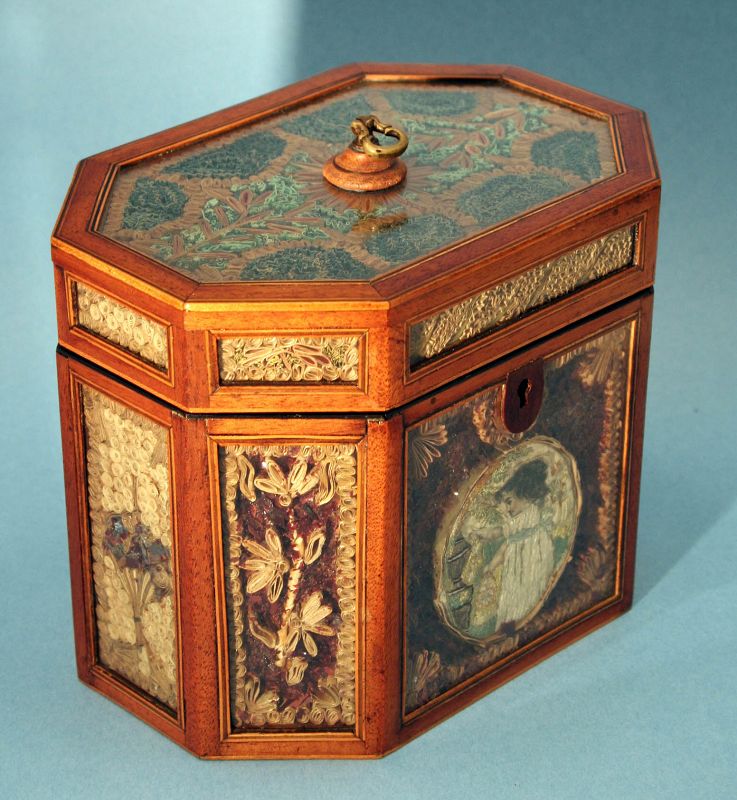 Rare Quillwork Tea Caddy