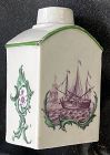 Chinese Export Tea Caddy with Marine Scene