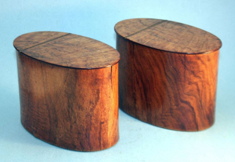 Matched Pair of Antique Tea Caddies