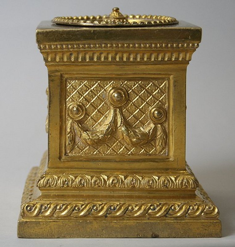 Fine Antique French Pedestal Form Ormolu Ink Sander, 19th C.