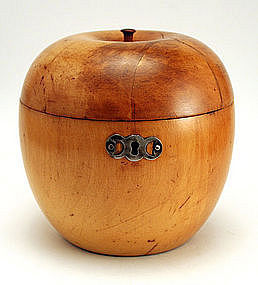 Rare 18th century Apple-form Tea Caddy