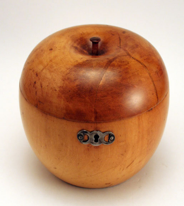 Rare 18th century Apple-form Tea Caddy