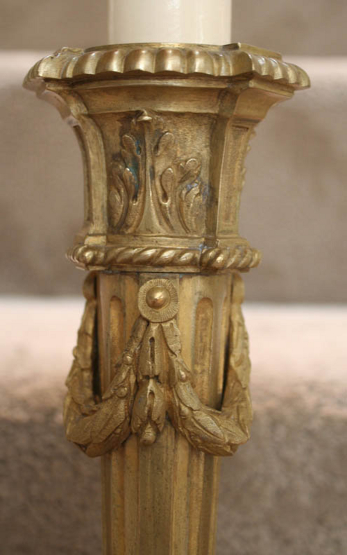 Antique French Louis XVI-Style Ormolu Lamps