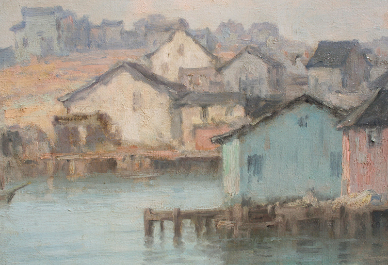 Maurice Braun  (American, 1877-1941), California Harbor, Oil on canvas