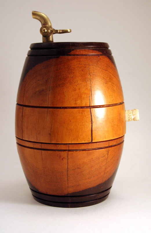 Small Antique English Lignum Vitae Barrel