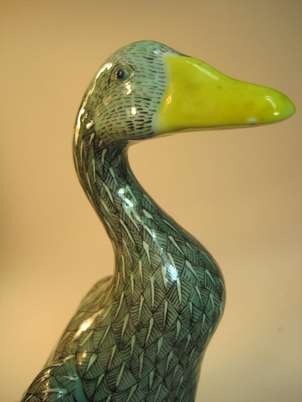 Early 20th C. Chinese Famille Rose Porcelain  Duck