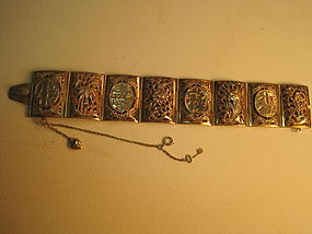 Early 20th C. Vintage Chinese Thai Silver bracelet
