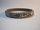 A Beautiful Early 20th C. Chinese Rattan Silver Bangle
