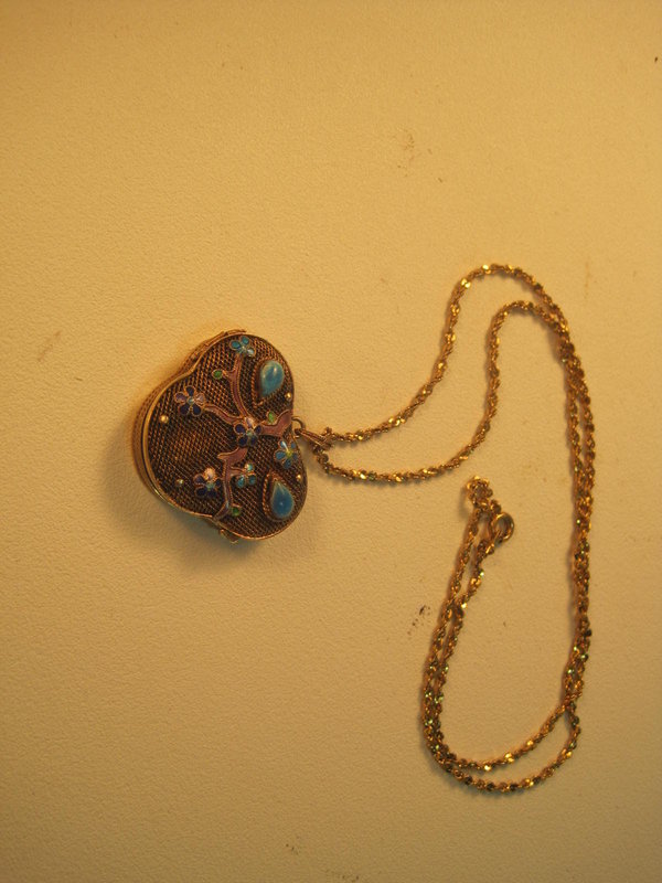 A Beautiful Chinese Vintage Enamel Silver Pendant