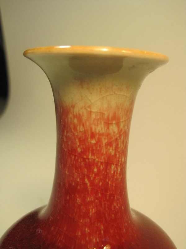 18th C. Chinese Red Glazed Ox Blood Small Vase