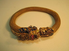 A Vintage Chinese Silver Gold Wash Bracelet / Bangle