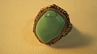 Vintage Chinese Silver Turquoise Ring Marked