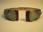 Old Chinese Silver Enamel With Jade Bangle