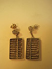 Early 20th C. Chinese Silver Abacus Earrings