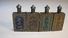 Late 19th C. Chinese Silver Quadruple Medicine Bottles