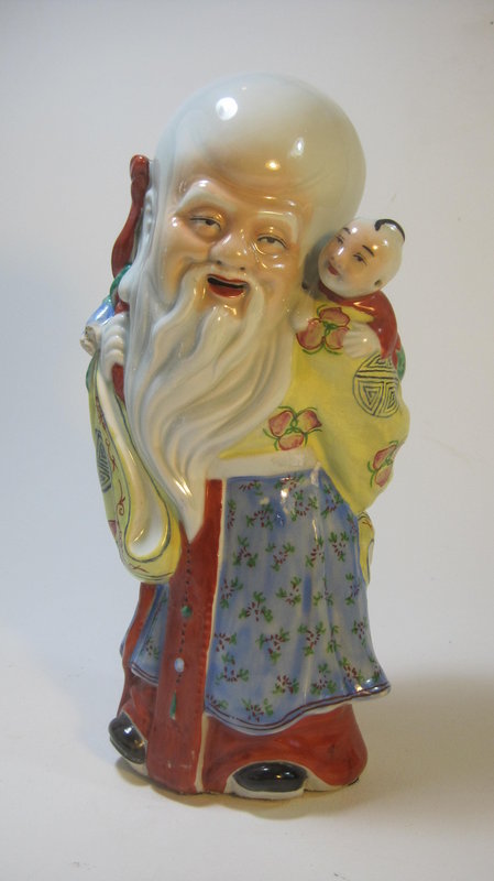 Early 20th C. Chinese Famille Rose Porcelain Figure MK