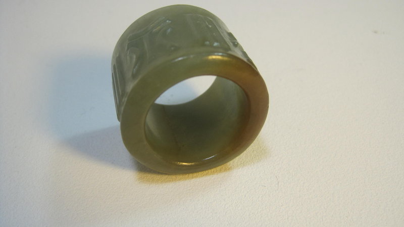 Antique 18th C Chinese Nephrite Jade Thumb/Archers Ring