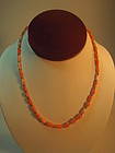 Vintage Chinese Salmon Coral Beads Necklace