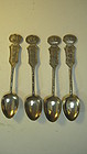 A Group of 4pcs of Chinese Export Silver Spoons Marked
