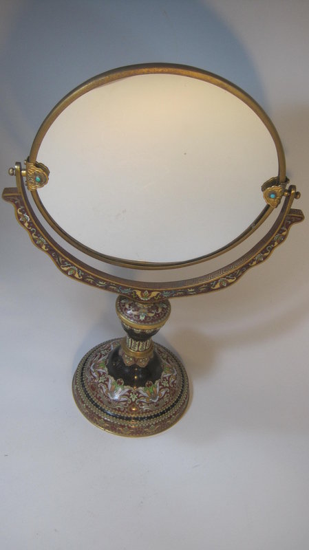 A Beautiful 20th C. Old Chinese Cloisonne Mirror