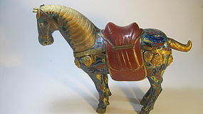 Late 19th/20th C. Chinese Old Cloisonne Horse