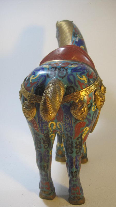 Late 19th/20th C. Chinese Old Cloisonne Horse