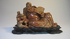 Beautiful Old Chinese Ghost Buster Soapstone Sculpture