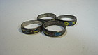 Group Of Late 19/20th C. Chinese Silver Enamel Ring MK