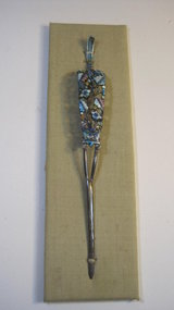 Late Qing Dynasty Chinese Silver Enamel Hair Pin Marked
