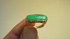 Beautiful Vintage Chinese 22K Gold Jadeite Ring Marked