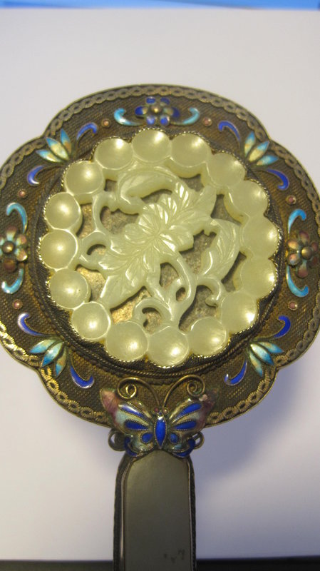 A Very Nice Chinese Vintage Export Silver Enamel Mirror