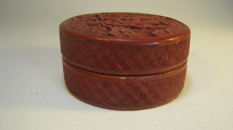 19th C. Chinese Red Cinnabar Lacquer Box