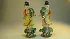 A Pair Of Beautiful Chinese Porcelain Figurines Marked