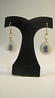 A Pair Of Vintage Chinese Silver White Jade Earrings