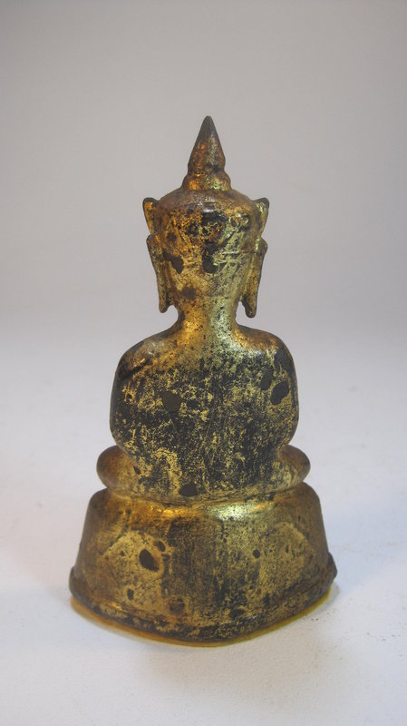 A 19th C. Southeast Asia Bronze Gold Gilt Buddha
