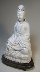 20th C. Chinese White Porcelain Quanyin Buddha