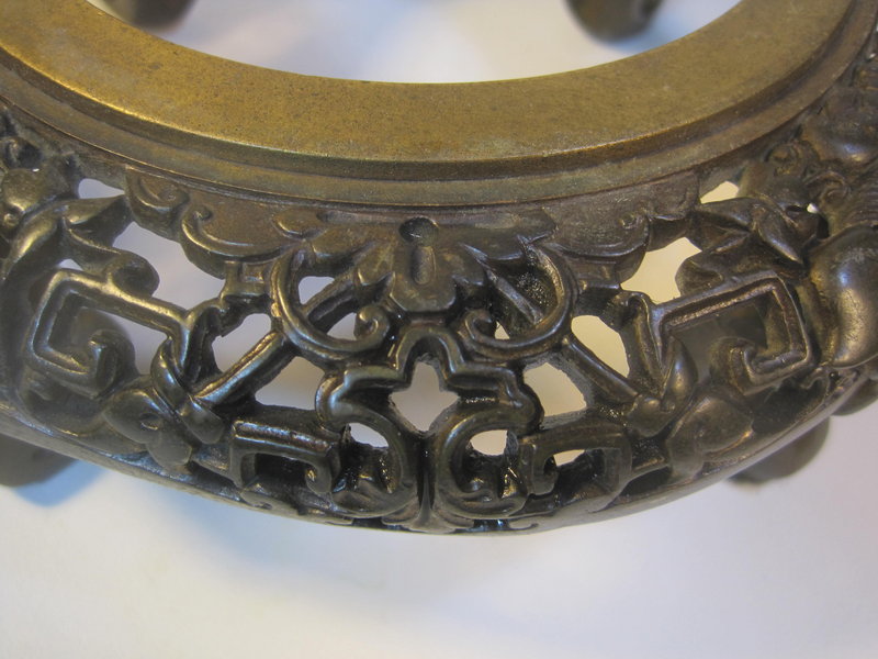 An Old Chinese Gilt Cast Bronze Stand