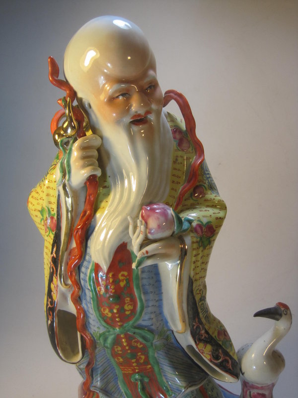 Early 20th C. Chinese Famille Rose Porcelain Buddha