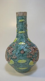 Late 19th/20th C. Chinese Polychrome Porcelain Bottle