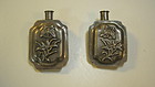 Two Pieces Of Old Chinese Silver Snuff Bottle Style Pin