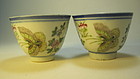 19th C. Chinese Famille Rose Porcelain Wine / Tea Cups